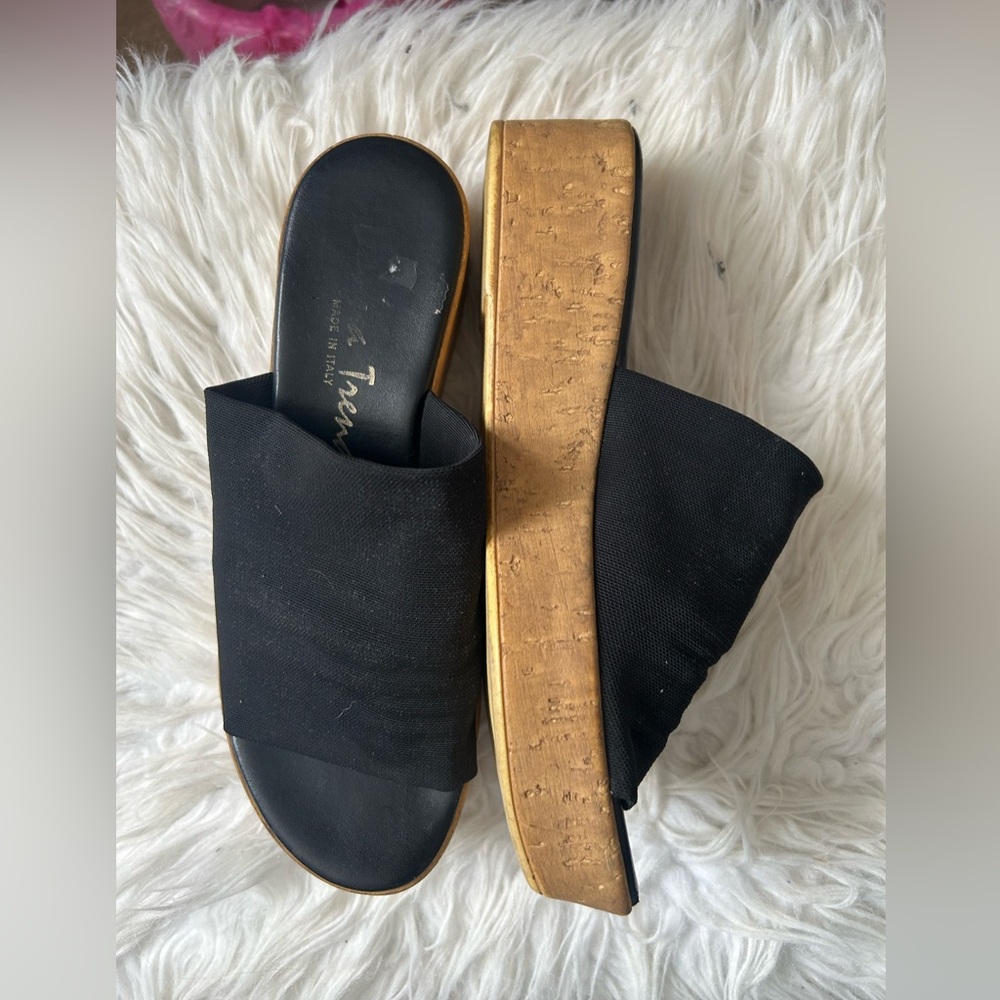 Black Wedge Sandals